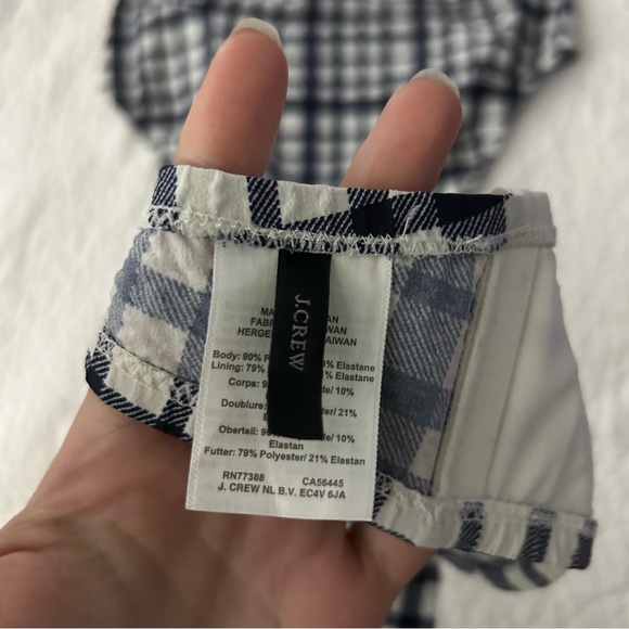 J. Crew Tie-front Underwire Top & High Waist Bottoms in Navy Blue Plaid Bikini - Picture 3 of 10